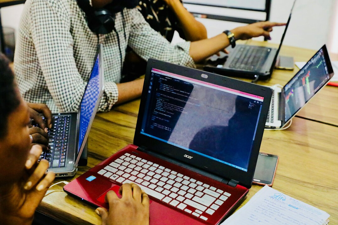 developers coding together