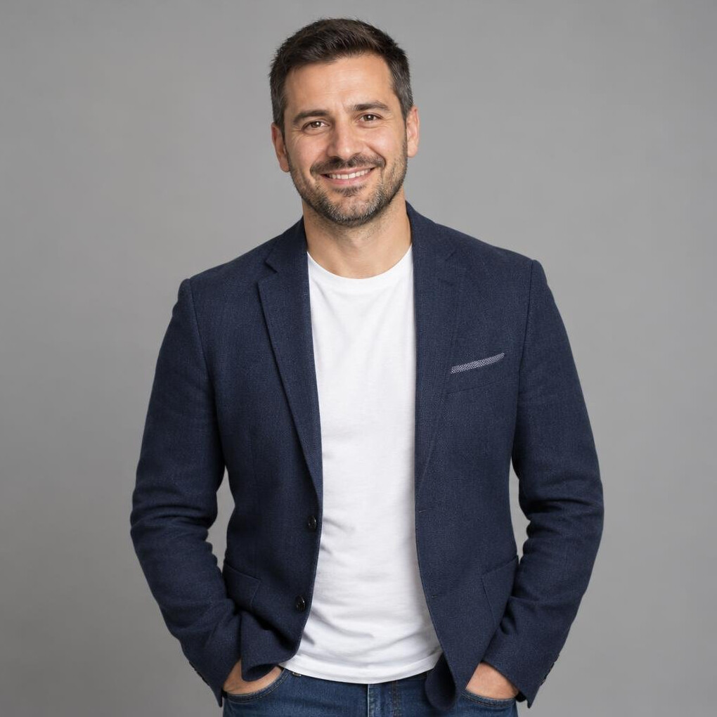 Portrait of a smiling bearded man