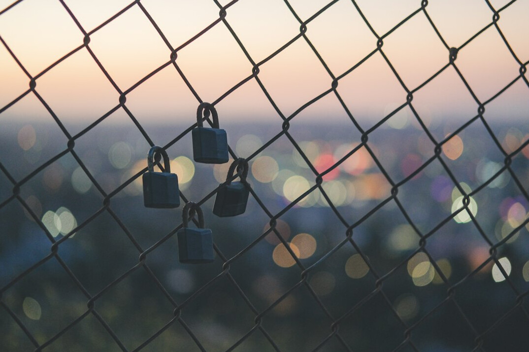 Digital security concept with padlock on screen