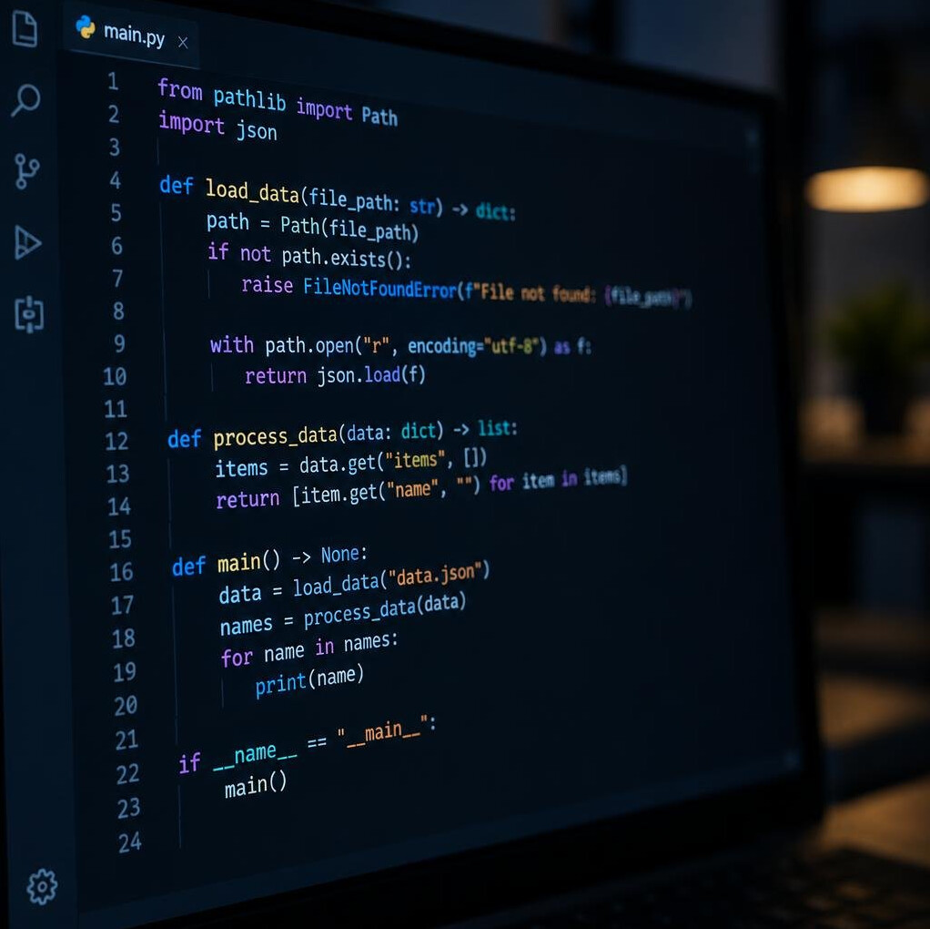 Source code displayed on a monitor